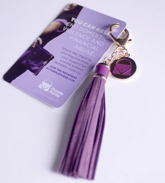 Purple purse charm